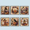 Kit de peinture de perles DIY pour Halloween avec perles de perles avec cadre 30x30cm