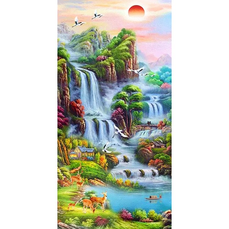 Sun Rises in Sky  Full Round Diamond Painting 45*85CM