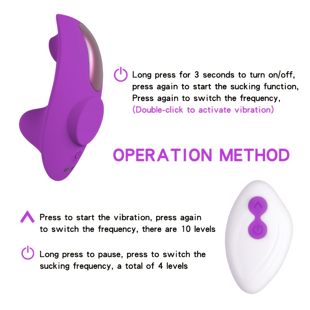 Wearable Panty Sucking Vibrator with Remote Control, 10 Vibration Modes