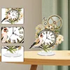 Acrylic Special Shape Flower Bird Diamond Painting Clock Ornaments Kit