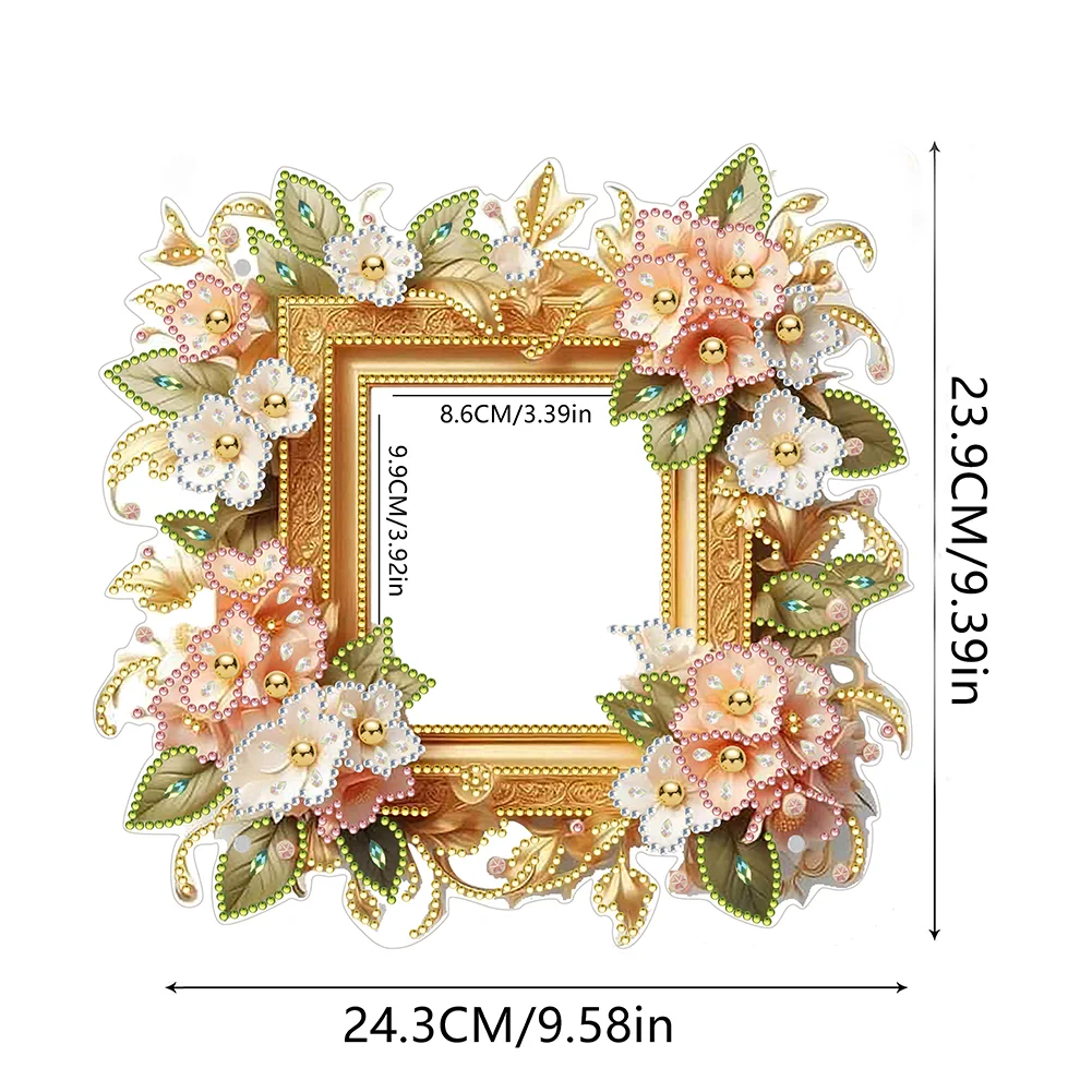 DIY Floral Special Shape Diamond Painting Photo Frame Kits Bedroom Table Decor