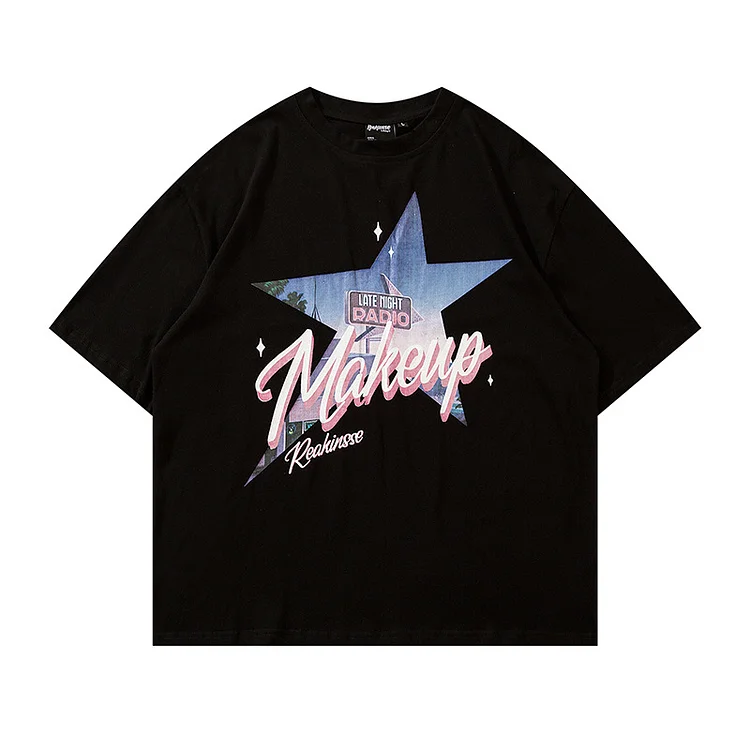 Street Hip Hop Star Silhouette Print T-Shirt at Hiphopee