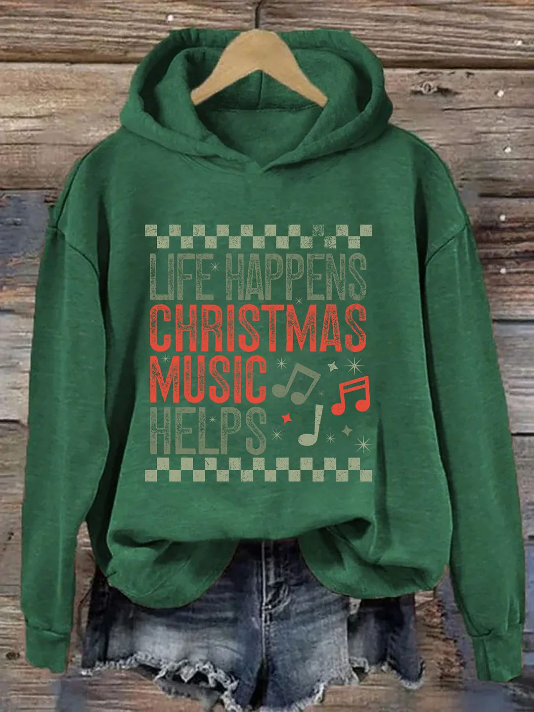 Life Happens Christmas Music Helps Hoodie
