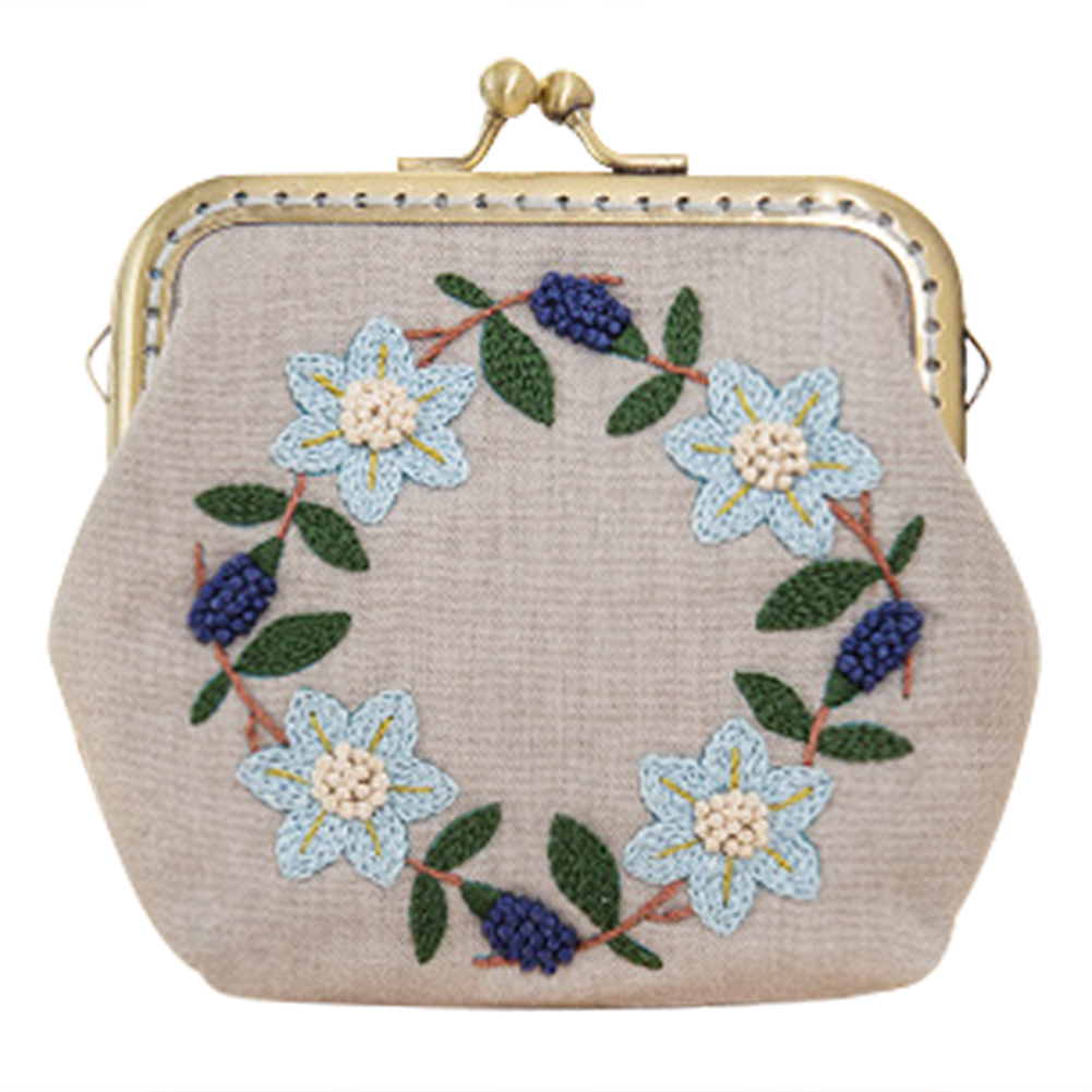 

Flower - Cross Stitch Embroidery - Gold Chain Wallet, 501 Original
