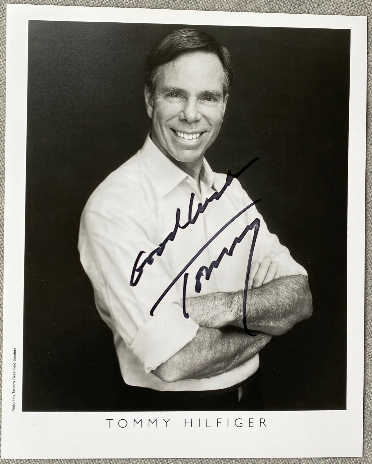 Fashion Designer Tommy Hilfiger Signed 8x10 B&W Photo Poster painting - Authentic