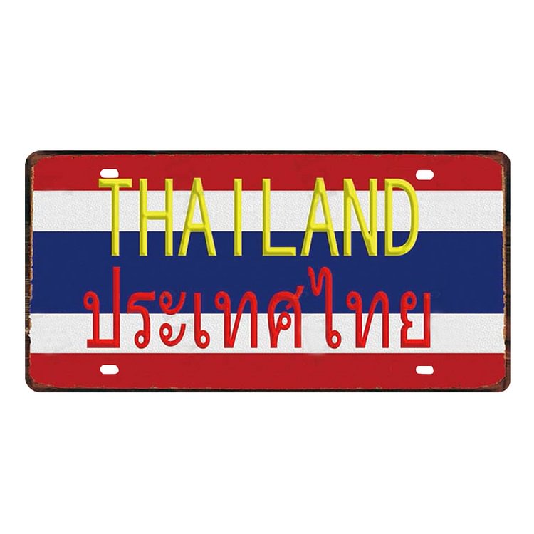 THAILAND - Car Plate License Tin Signs/Wooden Signs - 5.9x11.8in