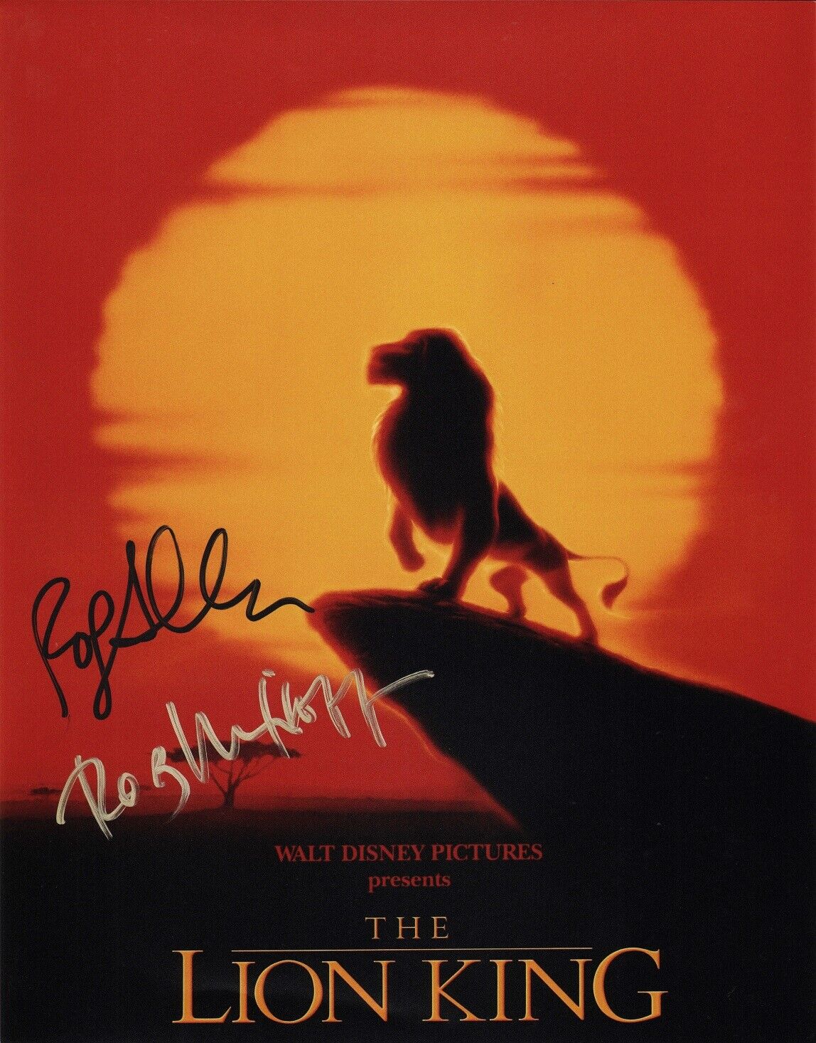 ROB MINKOFF & ROGER ALLERS Authentic Hand-Signed THE LION KING