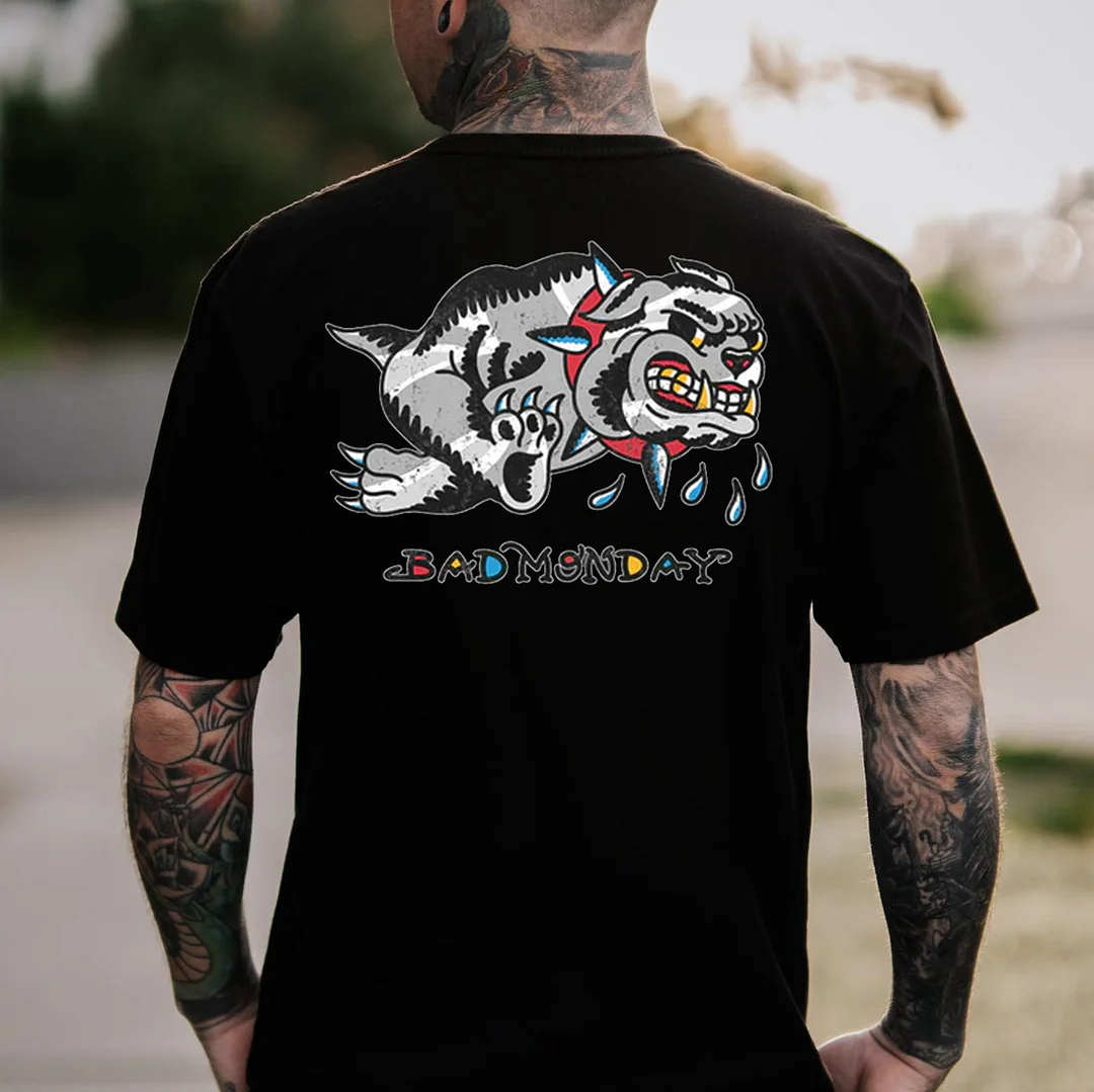 Harry Steez Bulldog Print Men's T-shirt