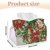 Christmas Poinsettia Butterfly 24cm DIY Diamond Painting Rhinestones Decorative Tissue Box Reusable Crystal Mosaic PU Tissue Holder for Home Car Desk Decoration Craft