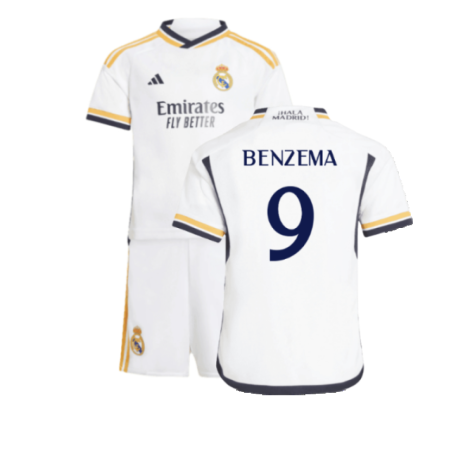 Real Madrid Karim Benzema 9 Heimtrikot Kinder Mini Kit 2023-2024