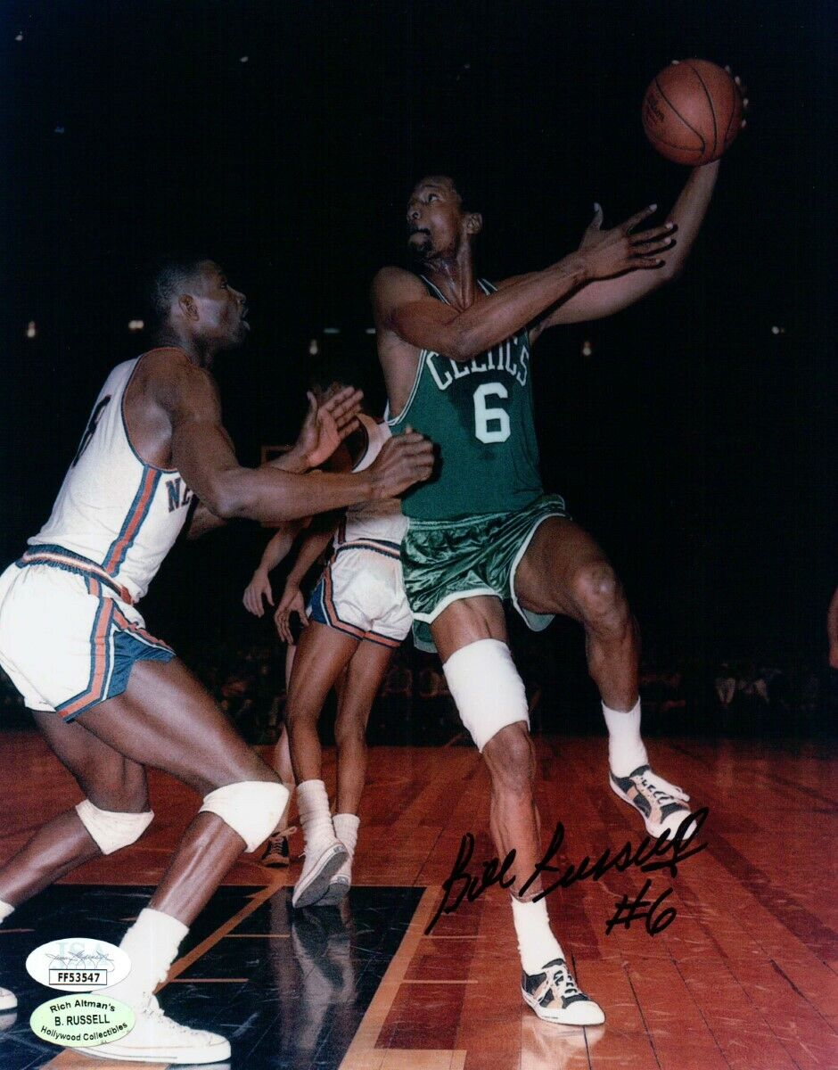 Bill Russell Signed Autographed 8X10 Photo Poster painting Celtics Hook Shot JSA FF53547