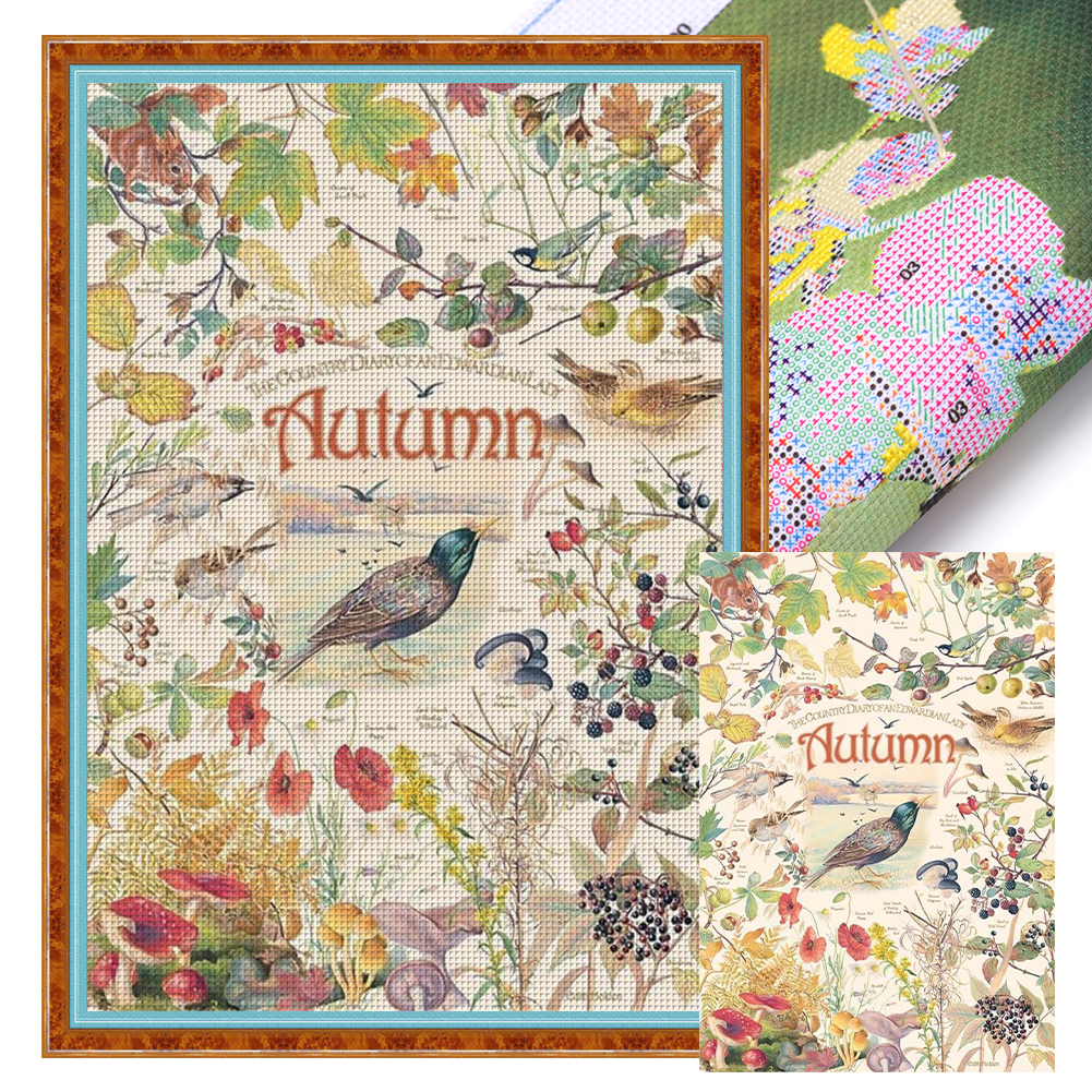 Autumn Poster Full 11CT Pre-stamped Canvas(40*60cm) Cross Stitch