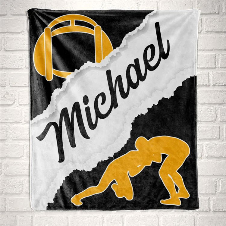 Personalized Wrestling Blanket  WB16[personalized name blankets][custom name blankets]