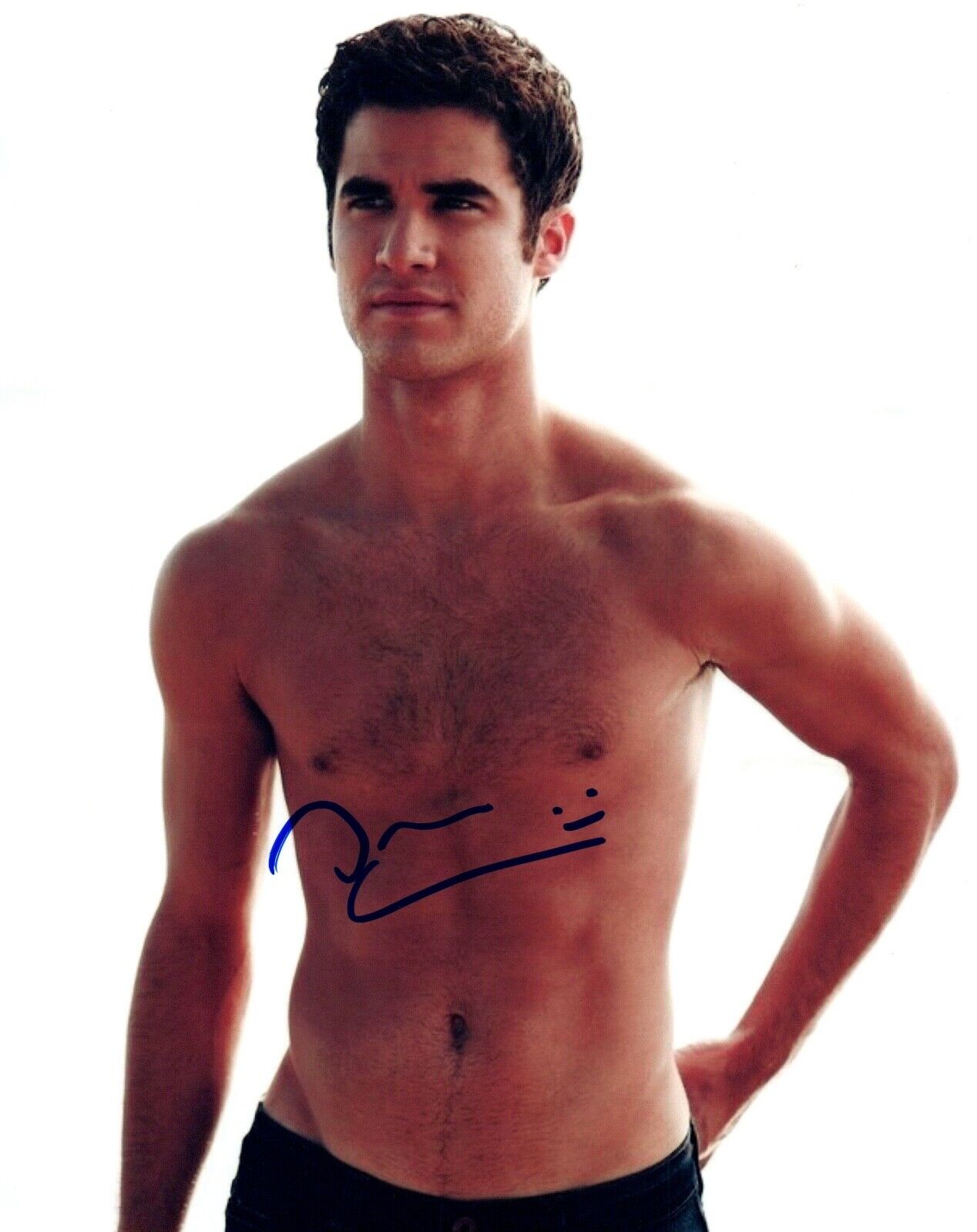 Darren Criss Signed Autograph 8x10 Photo Poster painting GLEE Hot Sexy Actor Shirtless Pose COA