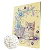 DIY Pearl Painting Cat for Home Wall Decor with Frame(40*30cm)