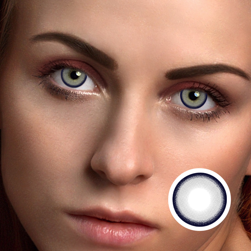 Blueberry Jumbo 14.5 Blue Yearly Prescription Colored Contacts for Dark