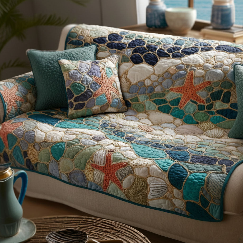 Salt Breeze Quilted Sofa Cover NCU0NT11798 everthome