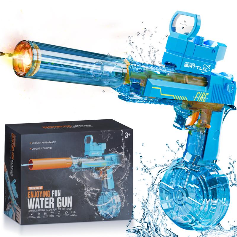 Product Introduction of Electric Water Blaster with LED Lights, Water Shooter Powerful Squirt Water Pistol for Kids/Aldults, Long Range Shoot Reach 26-35ft, High Powered IP67 Waterproof for Summer, Outdoor,Party,Birthday Gift，  Swimming Pools 14