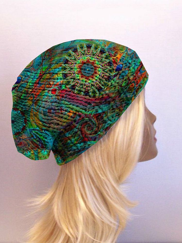 Women's casual geometric print hat