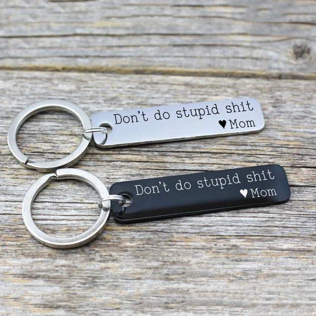 Don't Do Stupid Funny Keychain Drivers License Gift for Teenagers