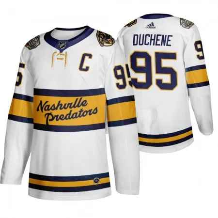 Men's  Nashville Predators #95 Matt Duchene White Stitched NHL Jersey