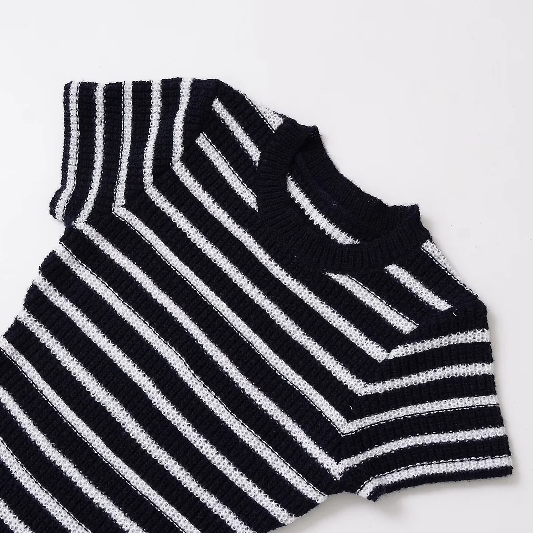 Nigikala Nigikala Summer Thin 2025 New Age Reduction And Thin Stripes Leisure Summer Short-Sleeved Small One Dress 1276352