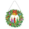 5D DIY Special Shaped Diamond Painting Christmas Hanging Wreath With Lamp String Kit