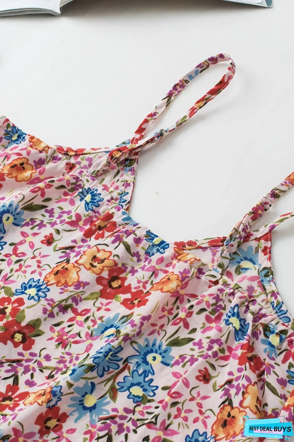 Spaghetti Straps Knot Front Tank Top