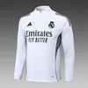 2025/2026 Real Madrid Half-Pull Training Suit White Football Shirt 1:1 Thai Quality