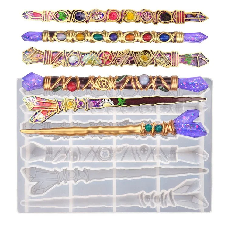 6 Shape Gemstone Magic Stick Resin Molds CrazyMold