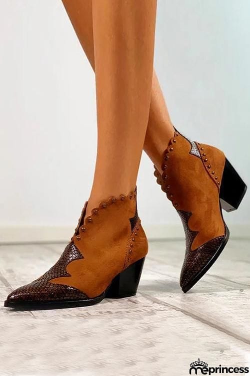 Beads Snake Slip On Boots