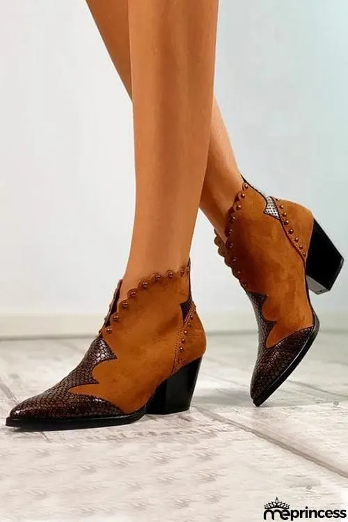 Beads Snake Slip On Boots