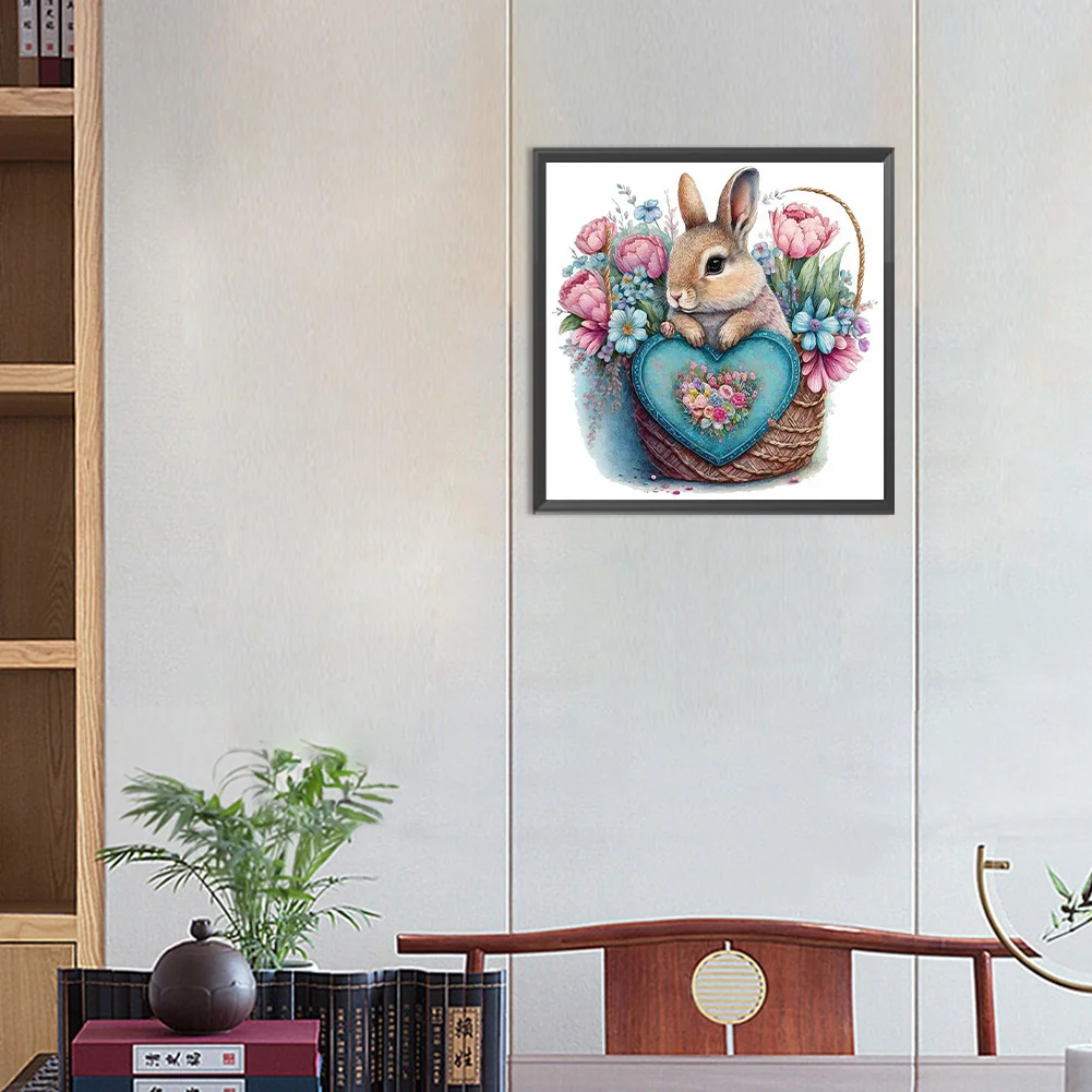 Diamond Painting - Full Round Drill - Flower Bush Rabbit(Canvas|30*30cm)