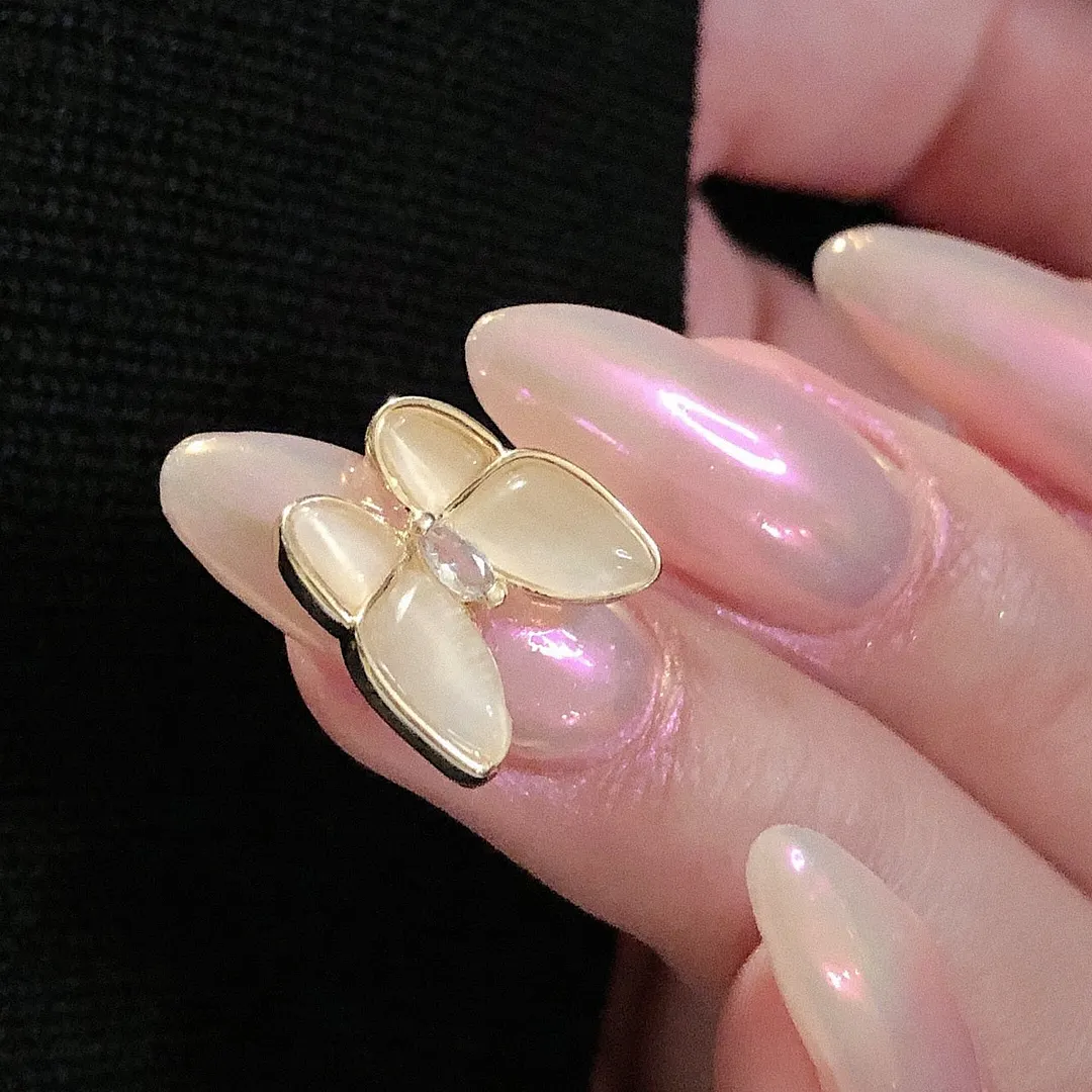 24pcs Butterfly Fake Nails Full cover Fake Nails Glue DIY Manicure Nail Art Tools-Nail Inspo