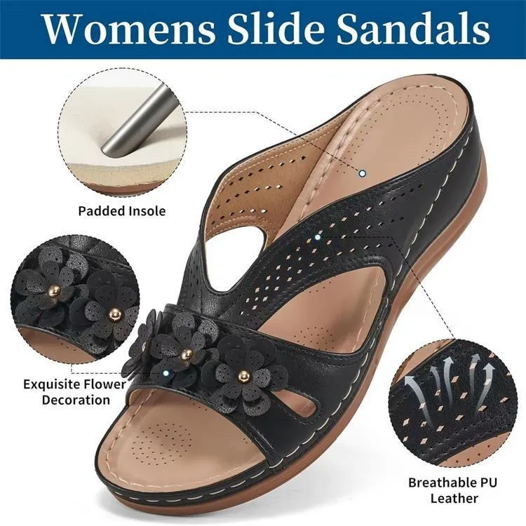 Breakj Breakj The Summer Of 2025, The New Women's Thick-Bottomed Slippers Large-Size Fish Mouth Thick-Bottomed Wearing Beach Shoes Flower Decoration