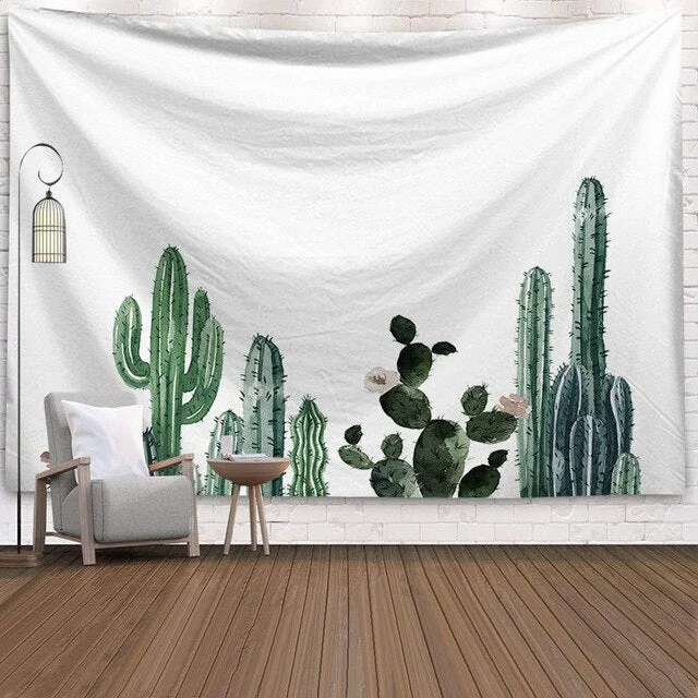 Cactus Succulents Tapestry Summer Succulents Wall Decor Tropical Landscape Wall Hanging Tapestries Picnic Blanket Wall Cloth