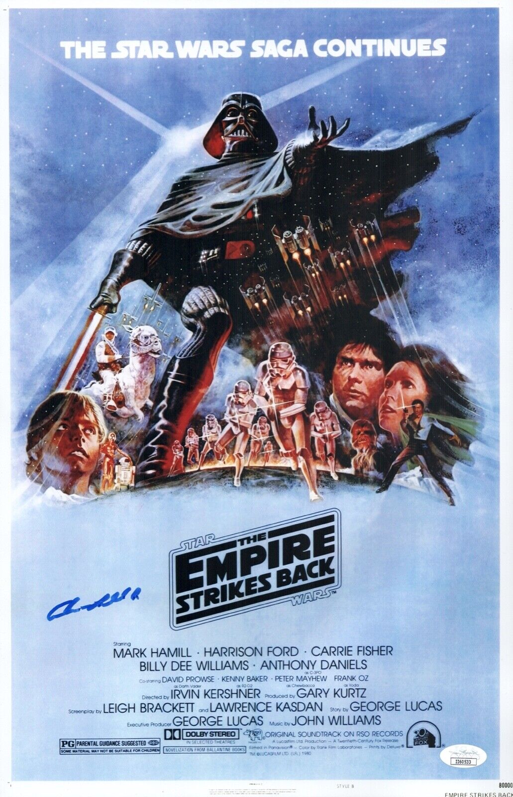 ALAN LADD JR. Signed STAR WARS EMPIRE STRIKES 11x17 Photo Poster painting Autograph JSA COA Cert