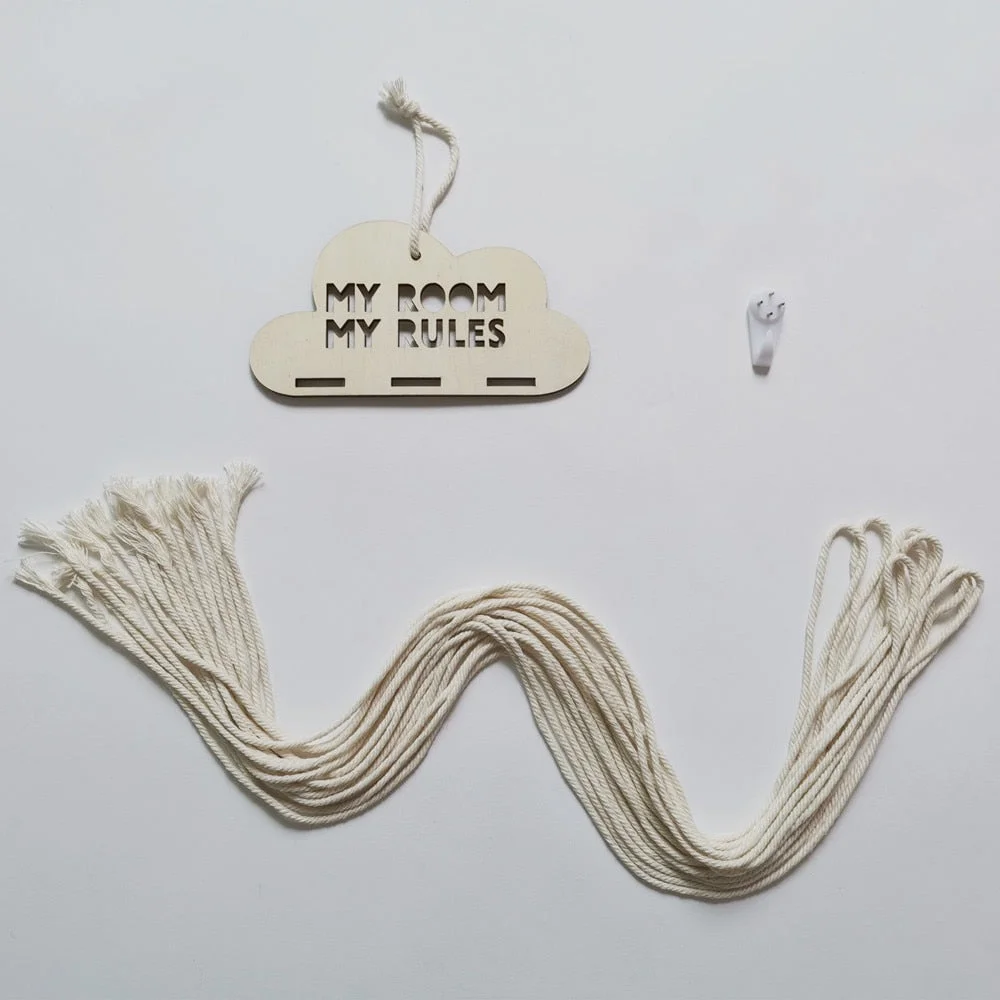 INS Nordic Wooden Cloud Baby Hair Clips Holder Princess Girls Hairpin Hairband Storage Pendant Jewelry Organizer Wall Ornaments