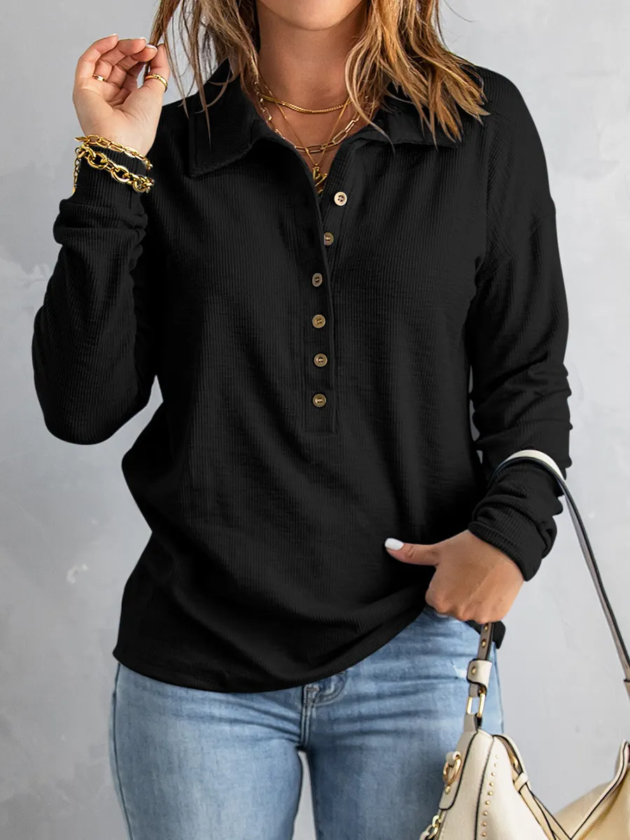 Churchf Churchf Color Sweater Women's Single Breasted Lapel Long Sleeve Loose Casual Bottom Jacket Autumn Winter New