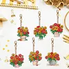 DIY Wooden Barrel Flowers-6Pcs Diamond Painting Keychain (Double-Sided)