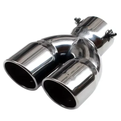 Dronehint Steel Dual Outlet Car Rear Exhaust Muffler Tail Pipe Tip Fit For 38mm-58mm Parts (For: GMC) Parts