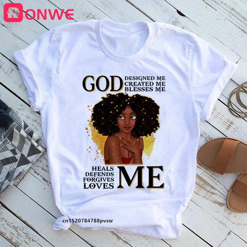 Black Queen Print Women T-shirt Girl 90s African unapologetically dope Funny 90S Print Tops Tee Gril Clothes,Drop Ship