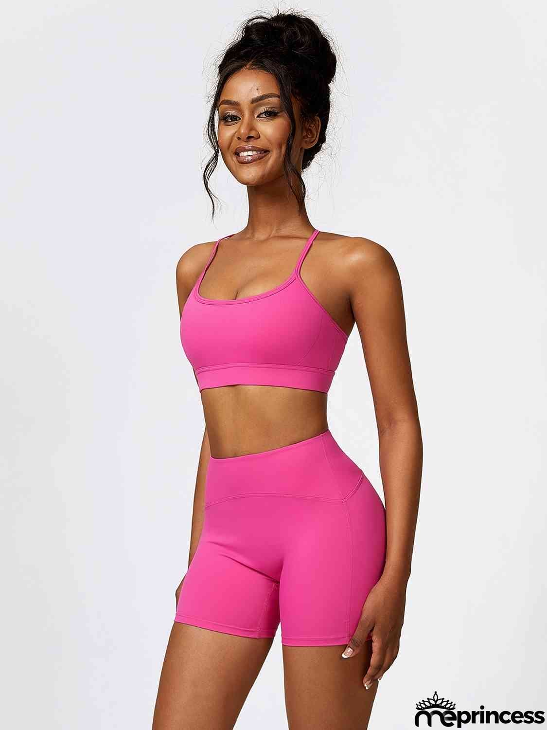 Sport Bra and Wide Waistband Shorts Set