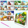 Dog 2027 DIY Paper Diamond Painting Calendar Set Special Shaped Drill Monthly Flip Tabletop Calendar Kit Handmade for Adults Beginners Gift Home Office Decor