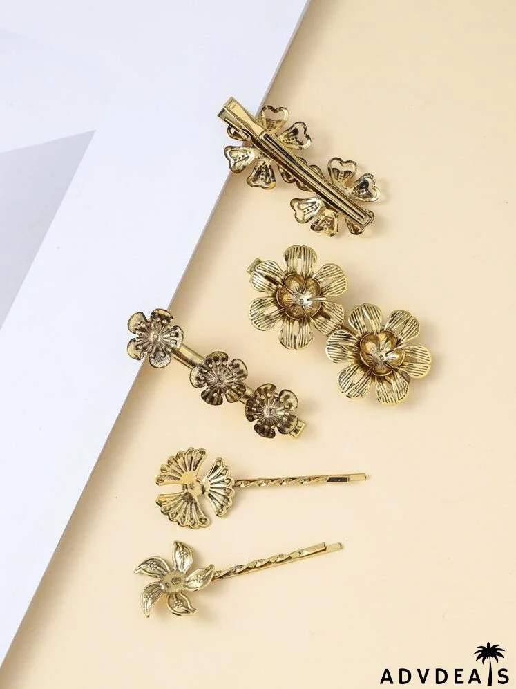 5pcs Flower Decor Hair Clip