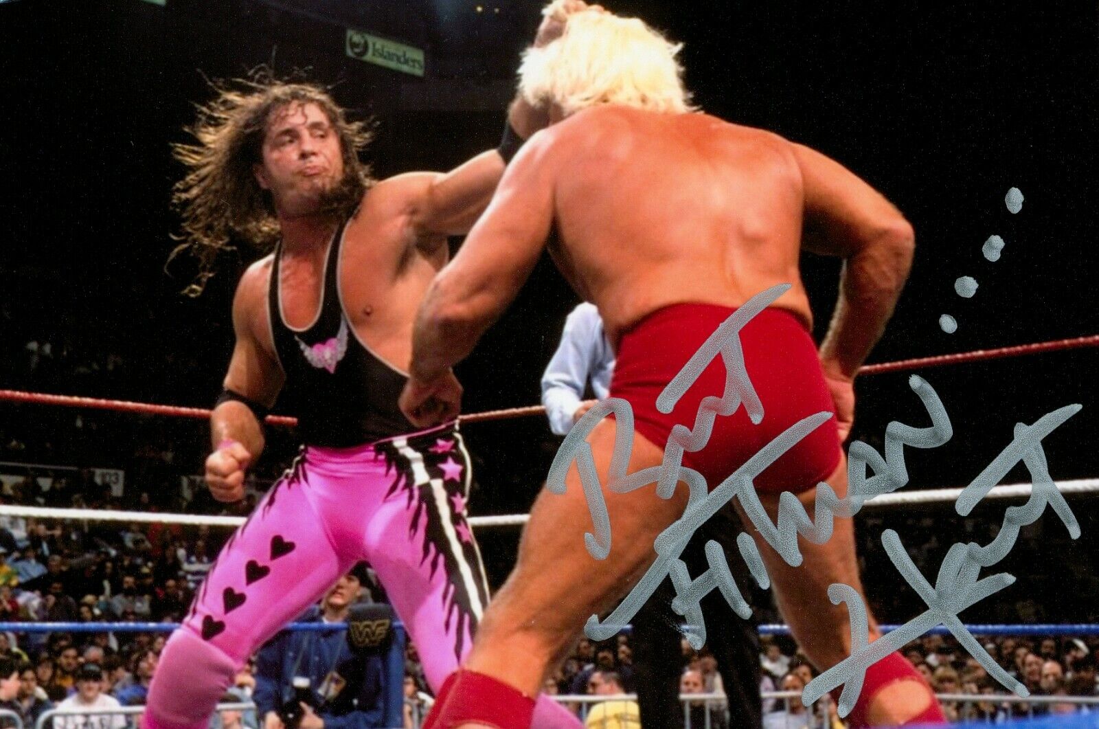 Bret 'Hitman' Hart Signed 6x4 Photo Poster painting WWF WWE Royal Rumble Wrestler Autograph +COA