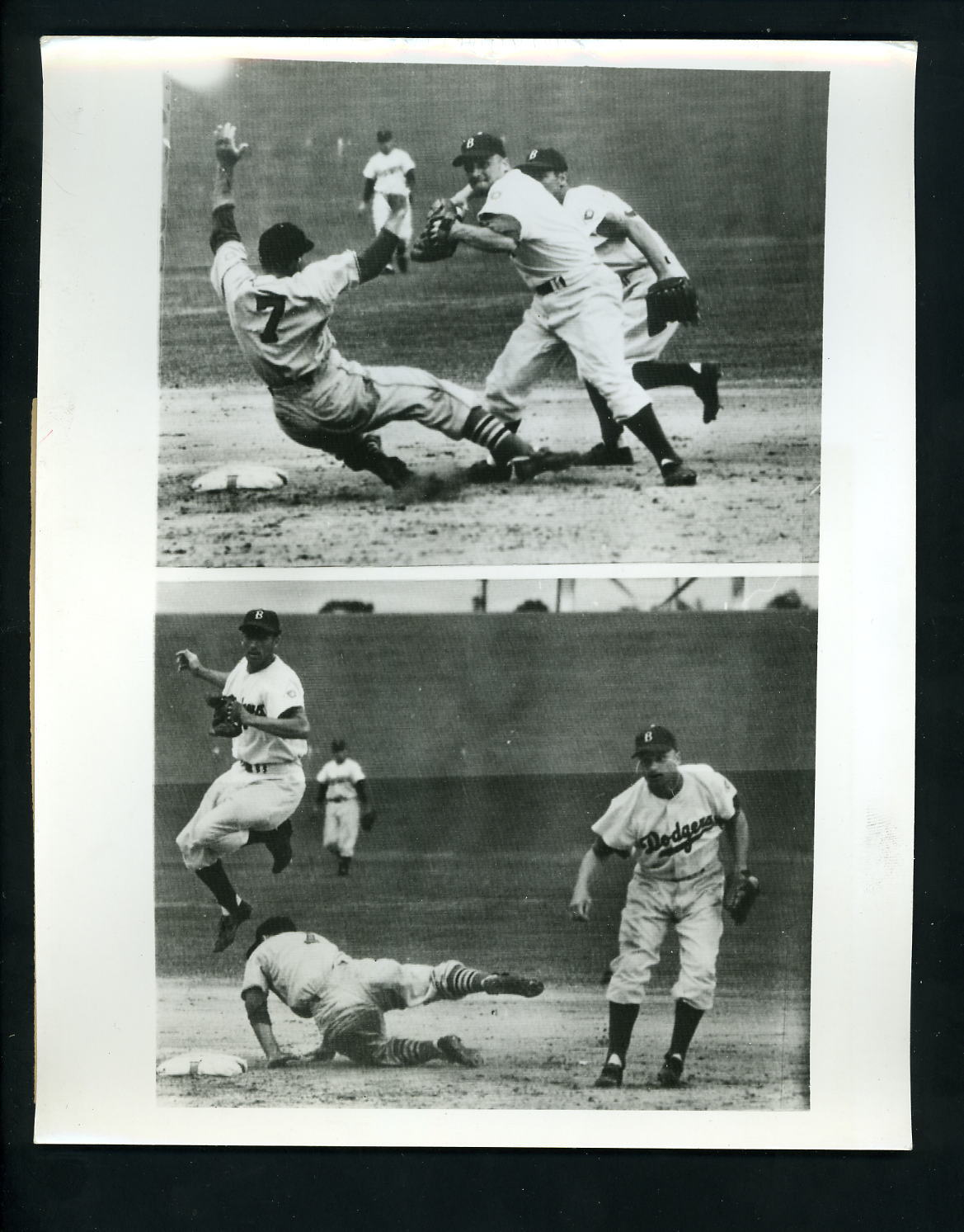 Bobby Morgan Wayne Terwilliger Solly Hemus 1952 Press Photo Poster painting Brooklyn Dodgers