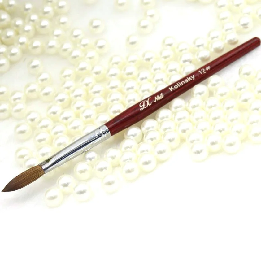 100% Pure Kolinsky Acrylic Oval Nail Brush Liquid Powder Nail Art Brush Choose Size-Nail Inspo