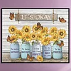 (Big Size)Letters And Flowers - 11CT Stamped Cross Stitch - 60*50cm - Flower