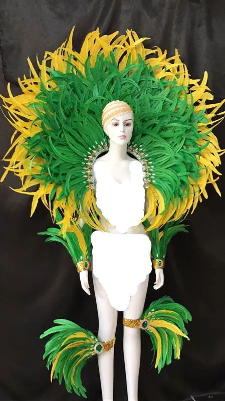 VCSHOES Dance party costumes evening gowns weddings street dances carnival costumes dance costumes belly dances Green yellow cloak